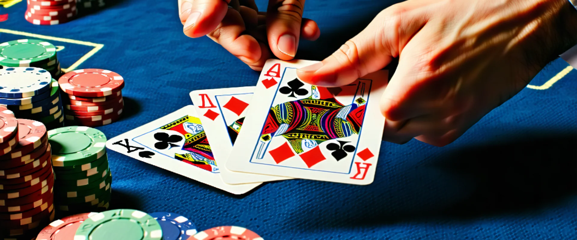 Hình ảnh bàn poker với các quân bài và chip, thể hiện sự đa dạng của các biến thể poker tại BK8, caxeng, BK88, bk8.com