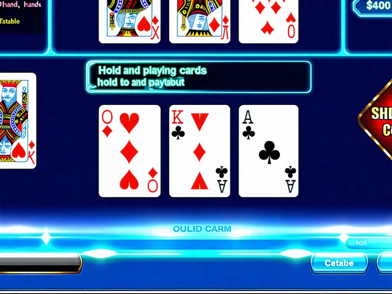 Hình ảnh màn hình Video Poker với giao diện trò chơi và bảng trả thưởng tại BK8, caxeng
